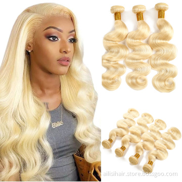10A Raw Virgin Natural 613 Blonde Hair Bundles With Lace Frontal Closure Best 100 Percent Pure Chinese Hair Bundles